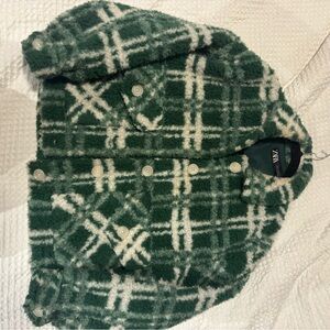 Zara Green Plaid Jacket